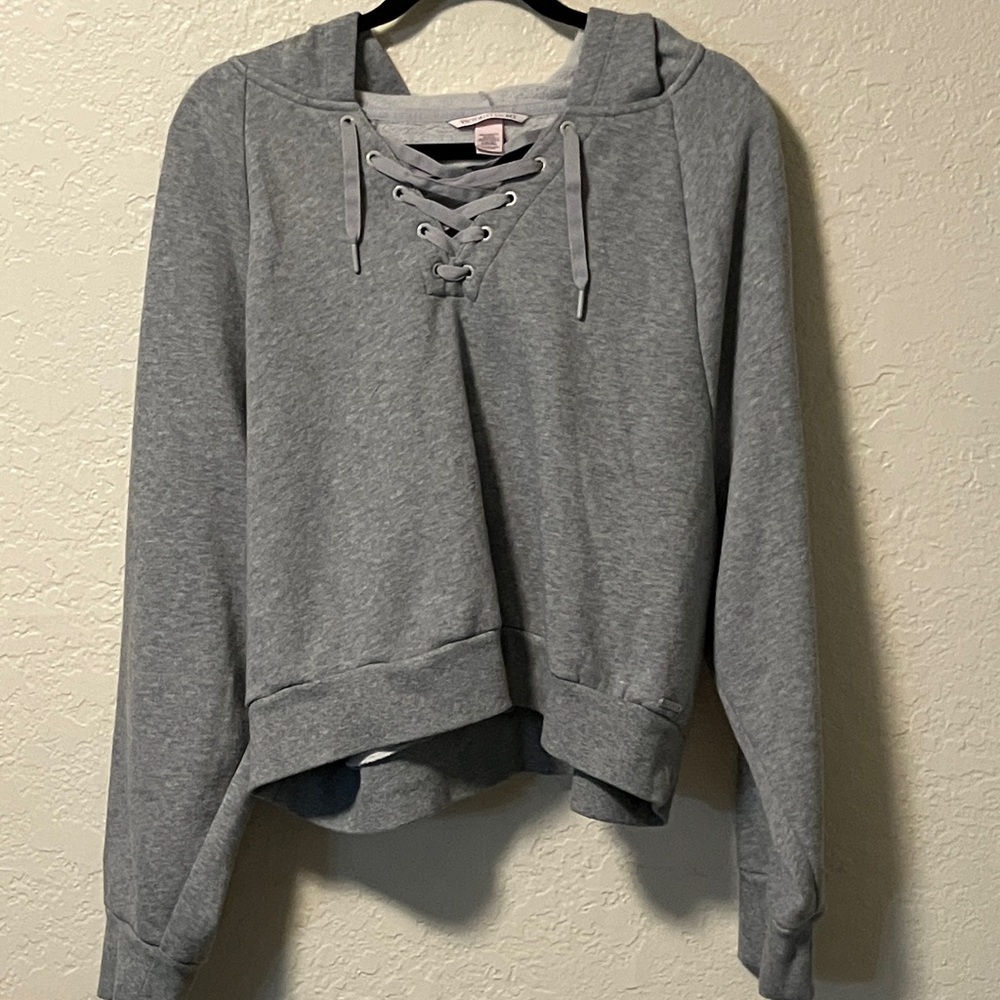 Victoria's Secret Charcoal Lace-Up Sweatshirt